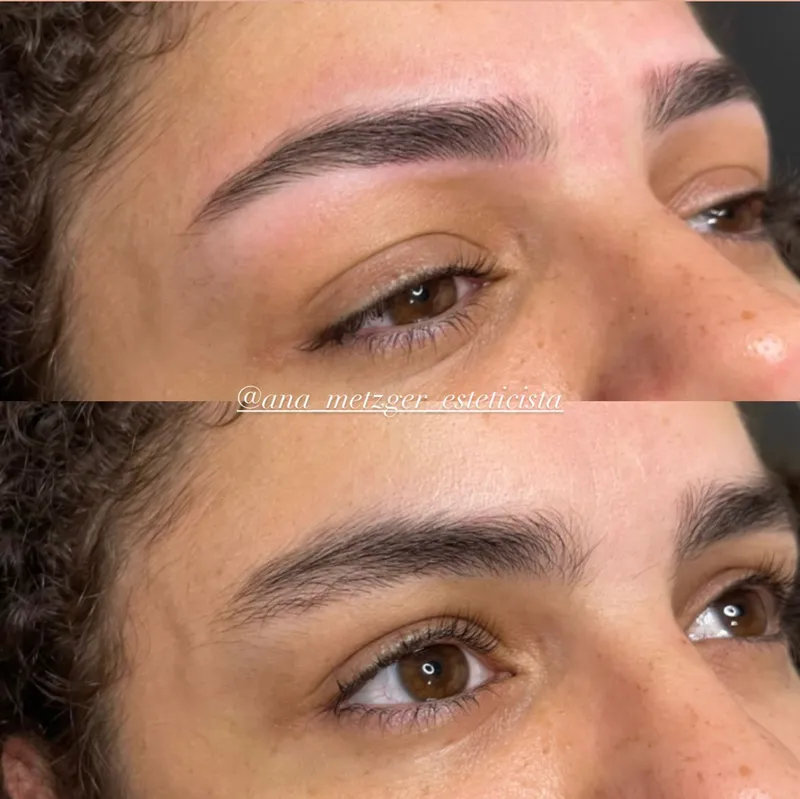 Antes e depois de design de sobrancelha — Excellence Ateliê