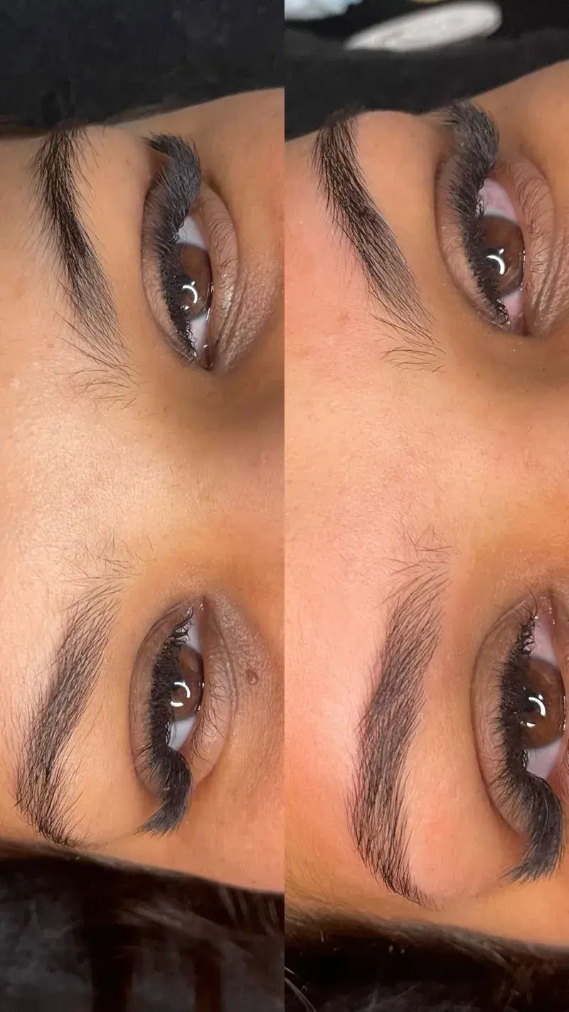 Antes e depois de sobrancelha — Excellence Ateliê